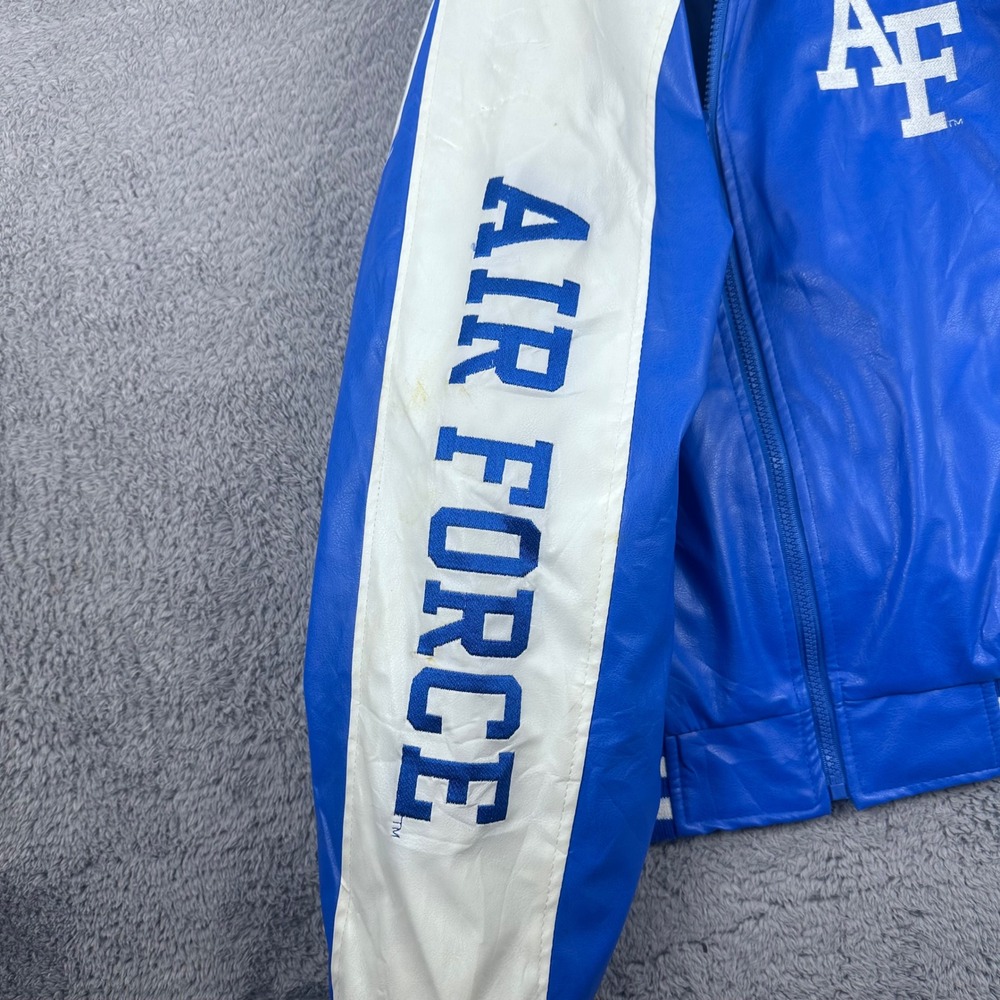 Steve & Barrys Air Force Falcons Varsity Jacket Mens M Blue‎ Faux Leather Bomber - Picture 10 of 12